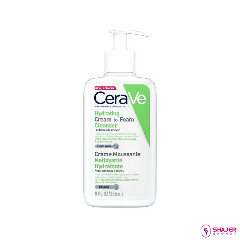 CERAVE HYDRATING CREAM TO FOAM CLEANSER 355ML Normal To Dry Skin